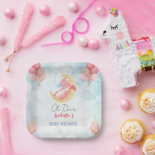 Assiettes En Carton Joli bébé dragon dinosaure Balloon baby shower