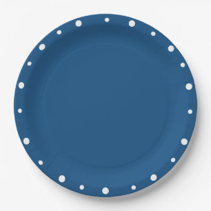 Assiettes En Carton Joli bleu bleu bleu Pois
