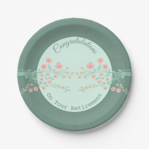 Assiettes En Carton Joli Corail Et Floral Rose
