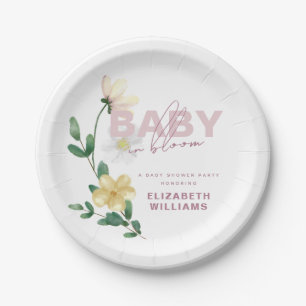 Assiettes En Carton Joli Fleurs sauvages chic dans le Baby shower de f