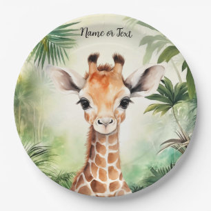 Assiettes En Carton Joli Girafe Jungle Fête de Naissance Belle Pa