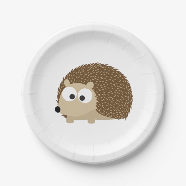 Assiettes En Carton Joli hérisson Brown (Devant)