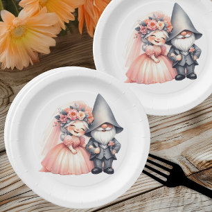 Assiettes En Carton Joli jardin Gnome Bois Mariage orange
