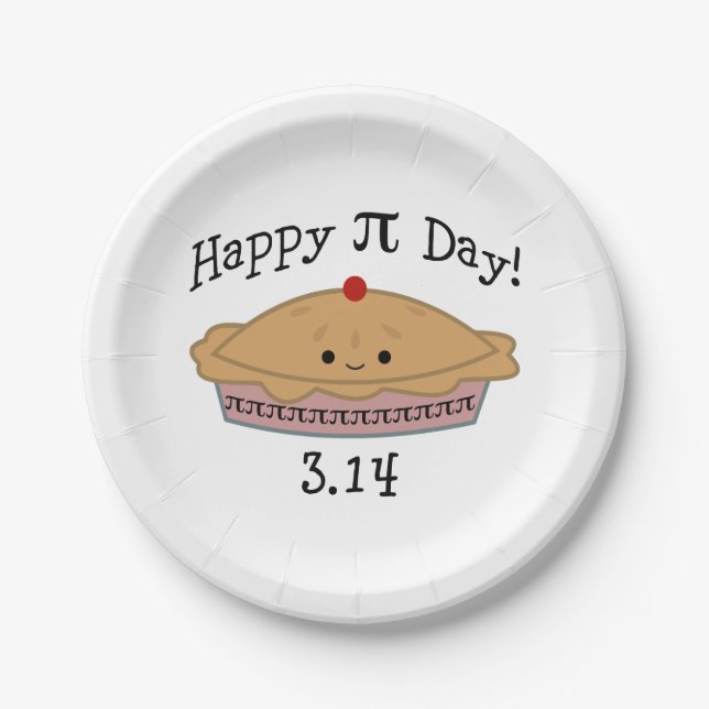 Assiettes En Carton Joli Joyeux Pi Day ! (Devant)