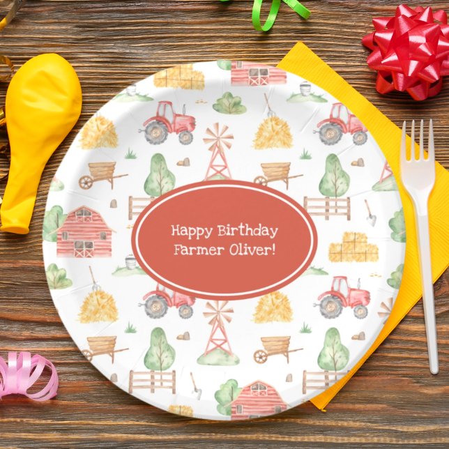 Assiettes En Carton Joli Motif de l'agriculteur Little Kids (Créateur téléchargé)