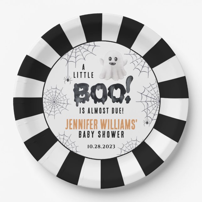 Assiettes En Carton Joli petit baby shower Halloween plaques papier (Devant)
