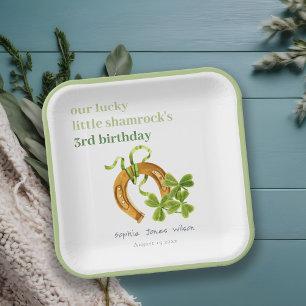 Assiettes En Carton Joli Shamrock St Patrick's Day Anniversaire de en