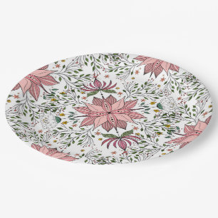 Assiettes En Carton Joli tableau de carreaux rose Vintage