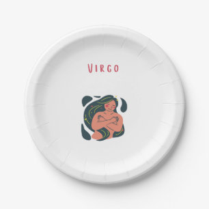 Assiettes En Carton Joli Vierge, zodiaque, impression signe du zodiaqu