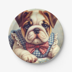 Assiettes En Carton Joli Vintage anglais Bulldog Art