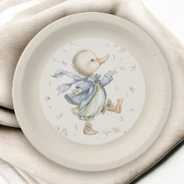 Assiettes En Carton Jolie Baby Shower Canard de Contes de Fées Vintage