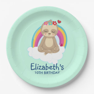 Assiettes En Carton Jolie fente Brown, Méditer sur un Anniversaire Nua
