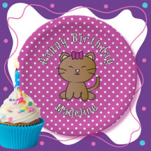 Jolie fête d'anniversaire de chatte mauve
