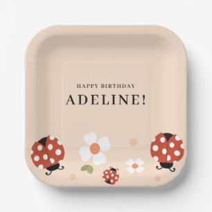 Assiettes En Carton Jolie fête d'anniversaire de coccinelle