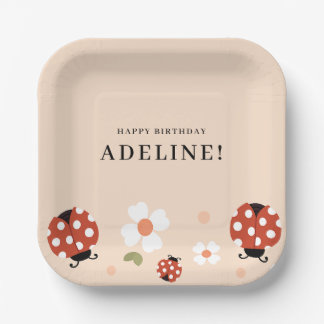 Assiettes En Carton Jolie fête d'anniversaire de coccinelle 
