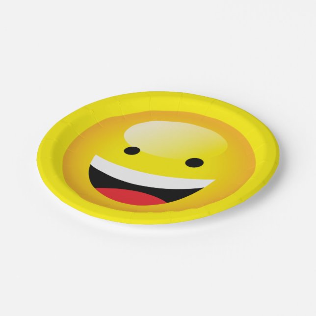 Assiettes En Carton Jolie fête des enfants Emoji visage Emoticon (Angle)