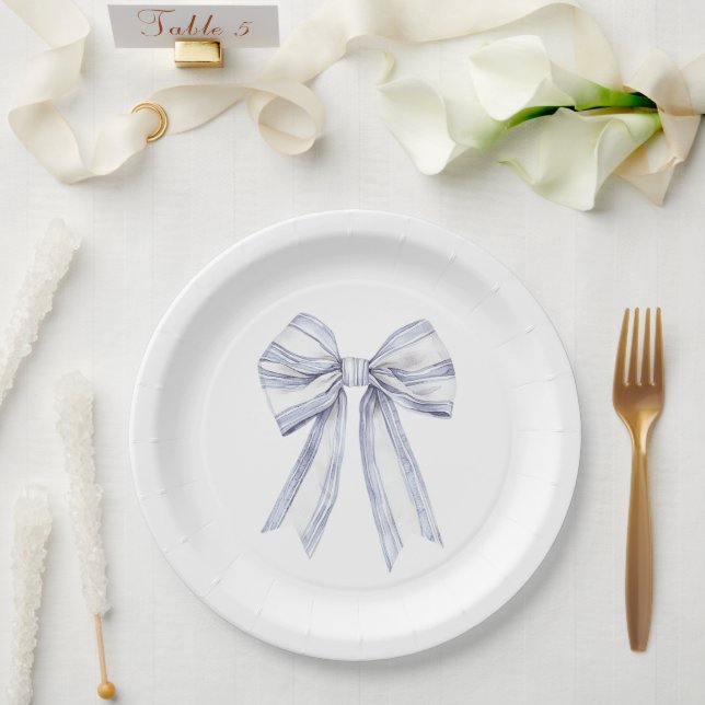 Assiettes En Carton Jolie Fête des mariées blanche pourpre (Mariage)