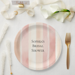 Assiettes En Carton Jolie Fête des mariées Peach Peach Pink Crème