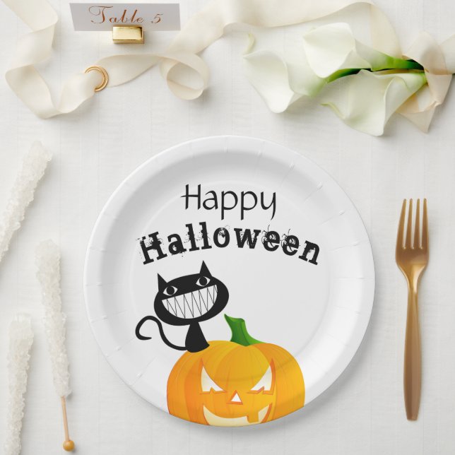 Assiettes En Carton Jolie fête d'Halloween pour les enfants (Mariage)