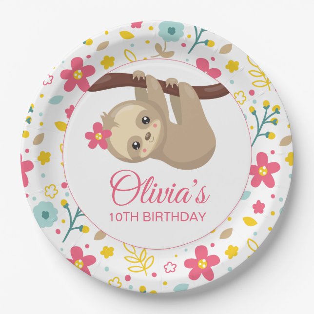 Assiettes En Carton Jolie Fleur Parfum Anniversaire (Devant)