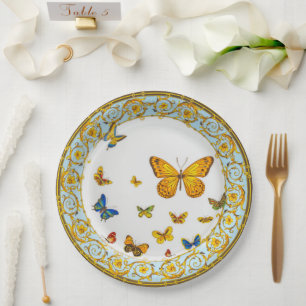 Assiettes En Carton Jolie papillons style baroque Chine