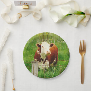 Assiettes En Carton Jolie vache curieuse 4Lilly