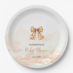Assiettes En Carton Jolis citrouilles d'automne noeud papillon Baby Sh