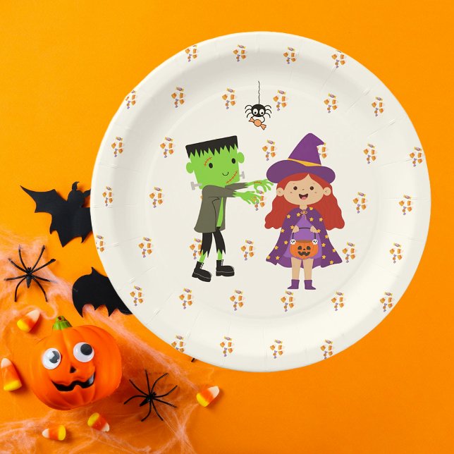 Assiettes En Carton Jote Candy Corn Enfants Halloween Costume Party (Cute Kids Halloween Party Small Paper Plate)