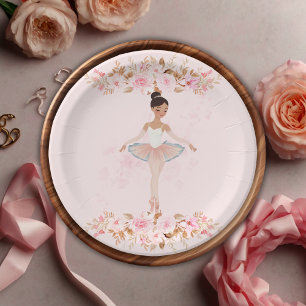 Assiettes En Carton Jote Modern Little Ballerina Baby shower photo