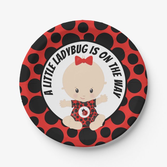 Assiettes En Carton Jote partie de baby shower ladybug (Devant)