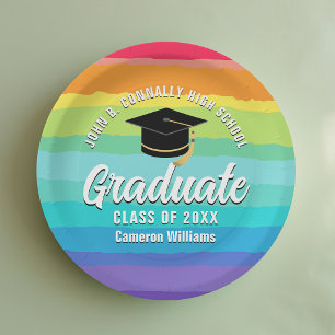 Assiettes En Carton Jote Rainbow Graduate LGBTQ Graduate Party