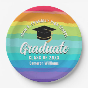 Assiettes En Carton Jote Rainbow Graduate LGBTQ Graduate Party