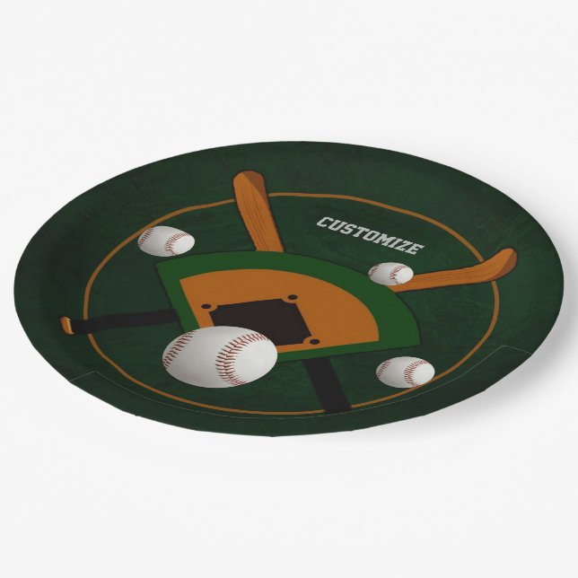 Assiettes En Carton Jouer au baseball de balle (Angle)