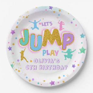 Assiettes En Carton Jouer Jeu Anniversaire Jump Trampoline Plaque papi