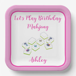 Assiettes En Carton Jouer Mahjong PERSONNALISÉ pour anniversaire
