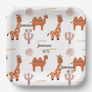 Assiettes En Carton Jouet blanc mignon animal Cactus Camel Llama Anniv