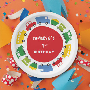 Assiettes En Carton Jouets Jouets Colorés Transport Amusants Anniversa