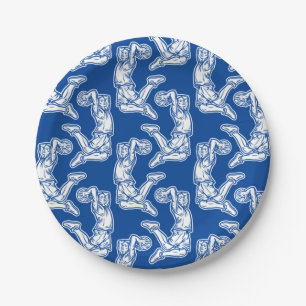 Assiettes En Carton Joueur de basket-ball faisant Slam Dunk Light Desi