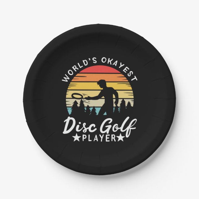 Assiettes En Carton Joueur de golf World Okayest Disk (Devant)