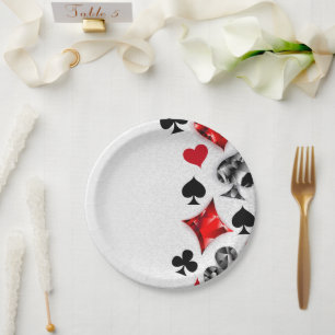 Assiettes En Carton Joueur de poker Joueur de cartes de jouer costumes