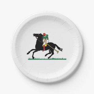 Assiettes En Carton Joueur Polo vintage sur Pony