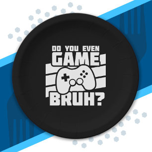 Assiettes En Carton Joueur vidéo - Jeu vidéo - Joueur amusant