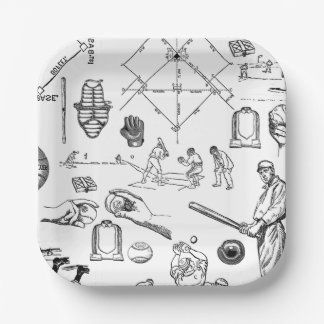 Assiettes En Carton joueurs de baseball antiques sports vintage