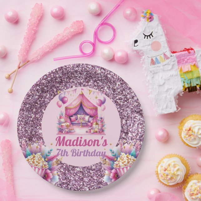 Assiettes En Carton Jour d'anniversaire de la fille de l'aube personna (Fête)