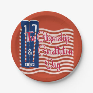 Assiettes En Carton Jour de constitution du jour de citoyenneté |