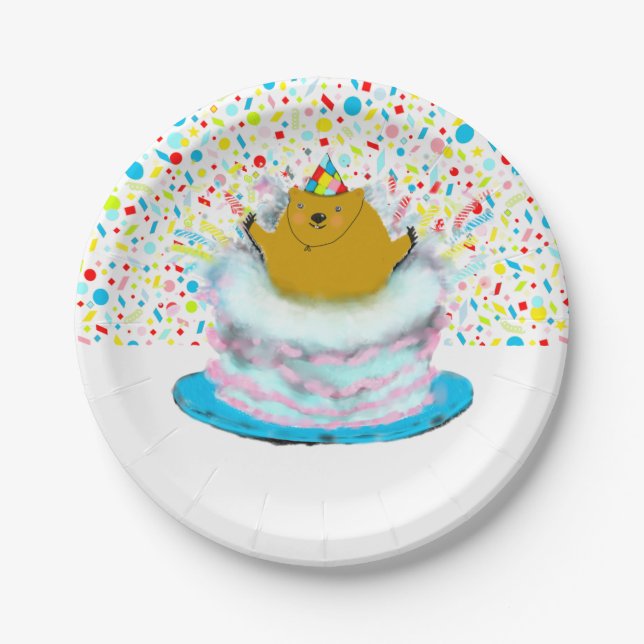 Assiettes En Carton Jour de la marmotte fête d'anniversaire (Devant)
