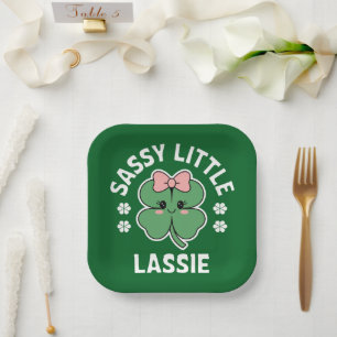 Assiettes En Carton Jour de la Saint Patrick Sassy Petite Lassie Enfan