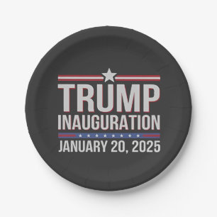 Assiettes En Carton Jour de l'investiture de Trump Janvier 2025 Présid