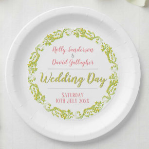 Assiettes En Carton Jour de mariage commémoratif