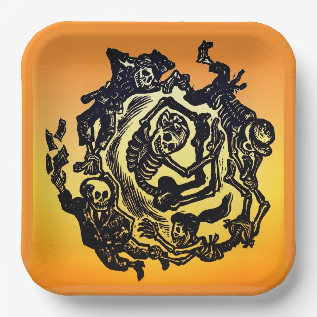 Assiettes En Carton Jour des Morts - José Guadalupe Posada (Recto)